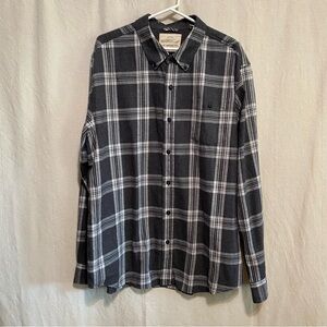 Weatherproof Men's dark Dark Grey and White Checkered Shirt